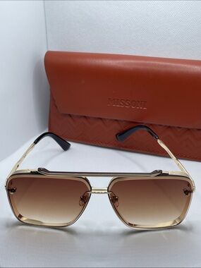TopFoxx Bella Gold Sunglasses with Brown Lenses
